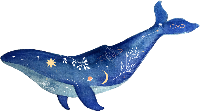 Celestial Watercolor Whale
