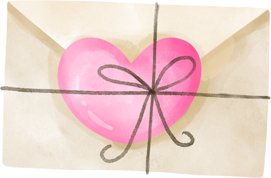Envelope with heart Love concept