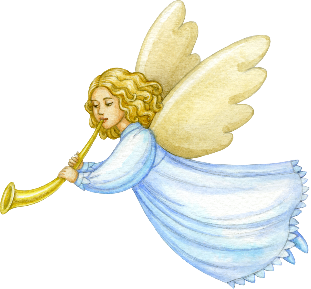 Watercolor Christmas Angel.