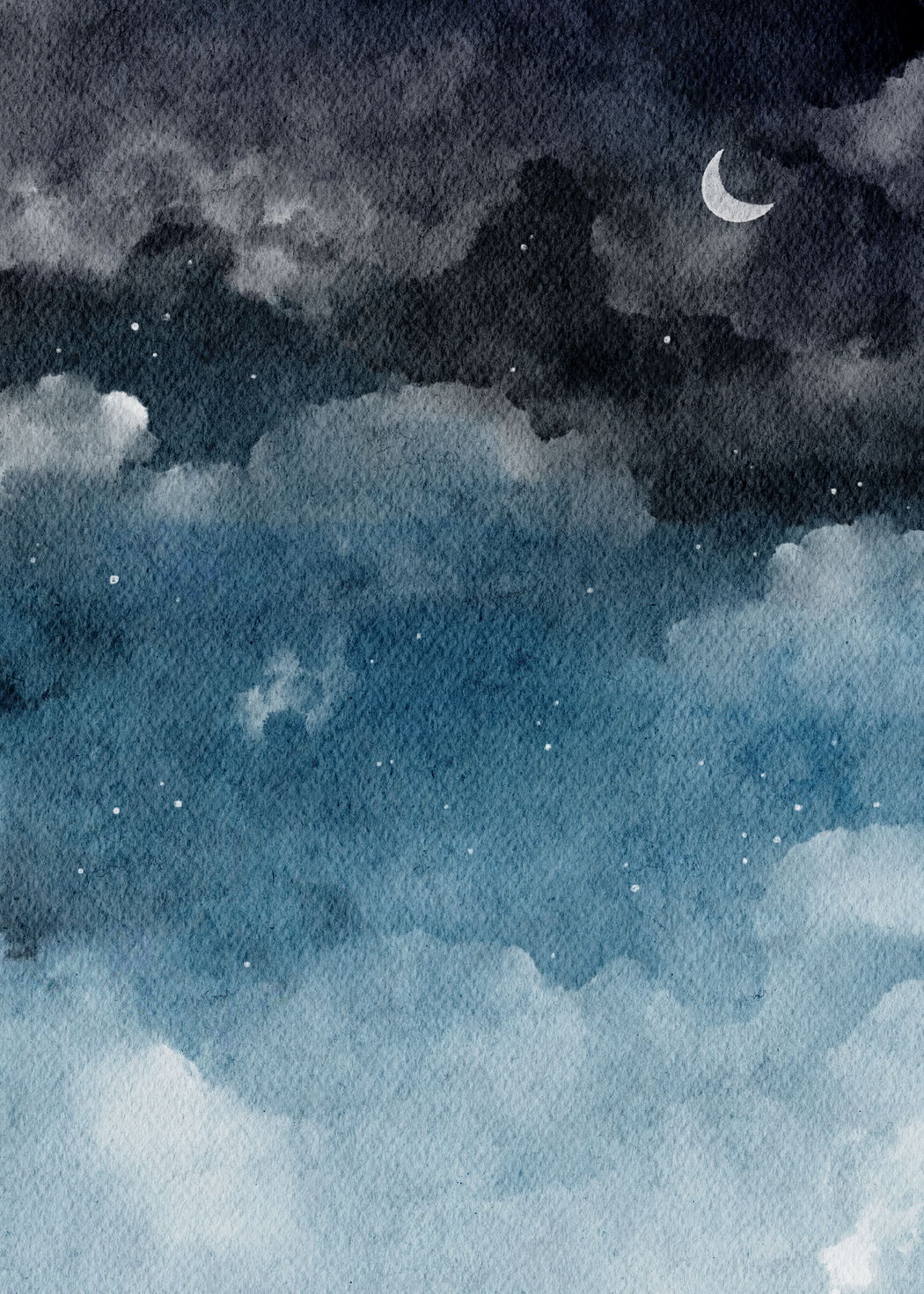 Night sky background watercolor